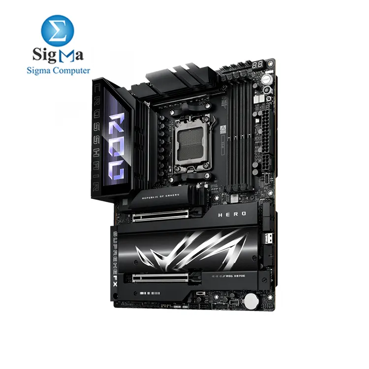 ASUS ROG CROSSHAIR X870E HERO , AMD AM5 socket, supports up to 192GB DDR5 RAM, dual PCIe 5.0 x16 slots, 5 M.2 slots, with Wi-Fi 7 , Bluetooth 5.4