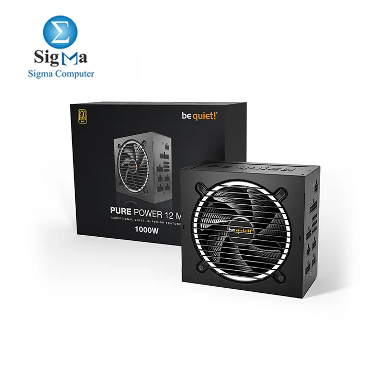 Pure Power 12 M 1000W  ATX 3.1  80 Plus   Gold  Modular Power Supply  for PCIe 5.0 GPUs and GPUs with 6 2 pin connectors  12VHPWR Cable Included  Silent 120mm be quiet  Fan BN345