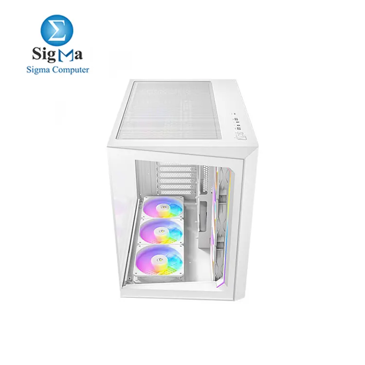 Antec C5 ARGB White  7 x 120mm ARGB PWM Fans Included  Up to 10 Fans Simultaneously  Type-C 3.2 Gen 2 Port  Seamless Tempered Glass Front   Side Panels  360mm Radiator Support  Mid-Tower ATX PC Case