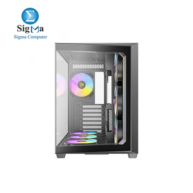 Antec C5 ARGB  7 x 120mm ARGB PWM Fans Included  Up to 10 Fans Simultaneously  Type-C 3.2 Gen 2 Port  Seamless Tempered Glass Front   Side Panels  360mm Radiator Support  Mid-Tower ATX PC Case