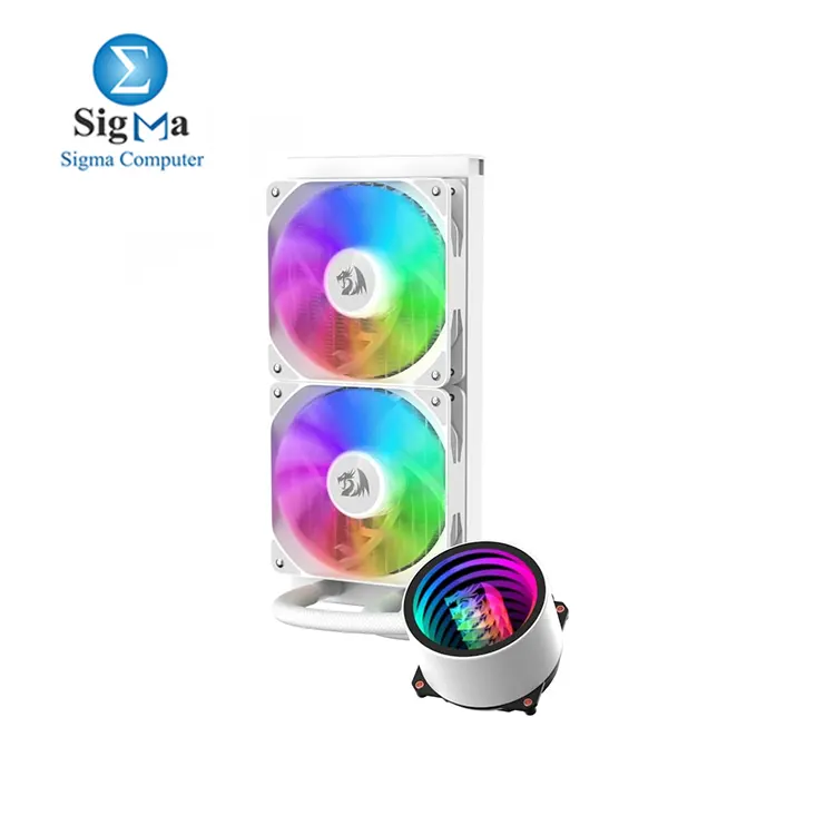 Redragon CCW-3011 ARGB 240mm     Dual 120mm PWM ARGB fans  ceramic FDB pump  30 dB noise level  Intel   AMD socket support