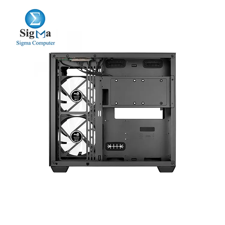 Aerocool Dryft Argb Mid-tower case with panoramic tempered glass, supports up to 10 fans, 6 pre-installed RGB fans, up to 360mm liquid cooling, 419mm GPU, 162mm CPU cooler, ATX/M-ATX/ITX support, and dual-chamber cable management