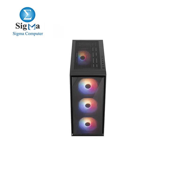 Aerocool Geoflow ARGB Mid Tower case offers a sleek design  extensive cooling options  11 fan slots  360mm liquid cooling   supports high-end GPUs up to 409mm  and features efficient cable management  dust filters  and customizable ARGB lig