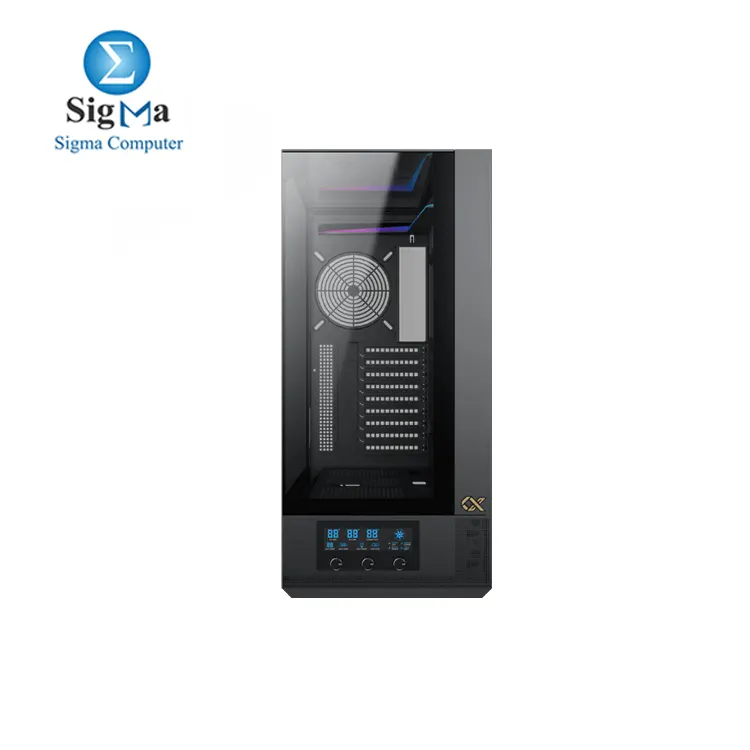  Xigmatek Vision Pro with BTF support and LCD display control  supports up to 480mm radiators  9 expansion slots  EATX compatibility  420mm GPU  and 180mm CPU cooler clearance  with USB 3.0 and Type-C ports.