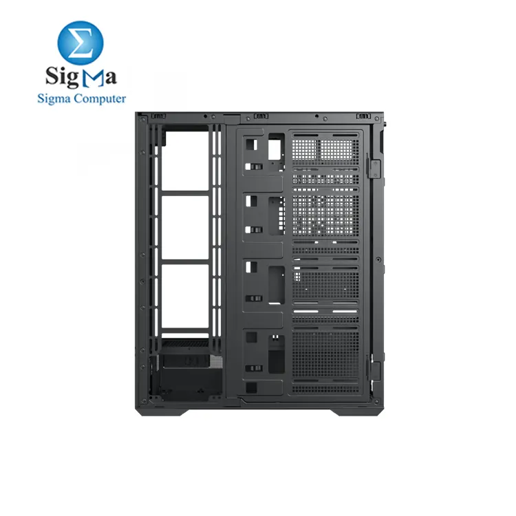  Xigmatek Vision Pro with BTF support and LCD display control  supports up to 480mm radiators  9 expansion slots  EATX compatibility  420mm GPU  and 180mm CPU cooler clearance  with USB 3.0 and Type-C ports.