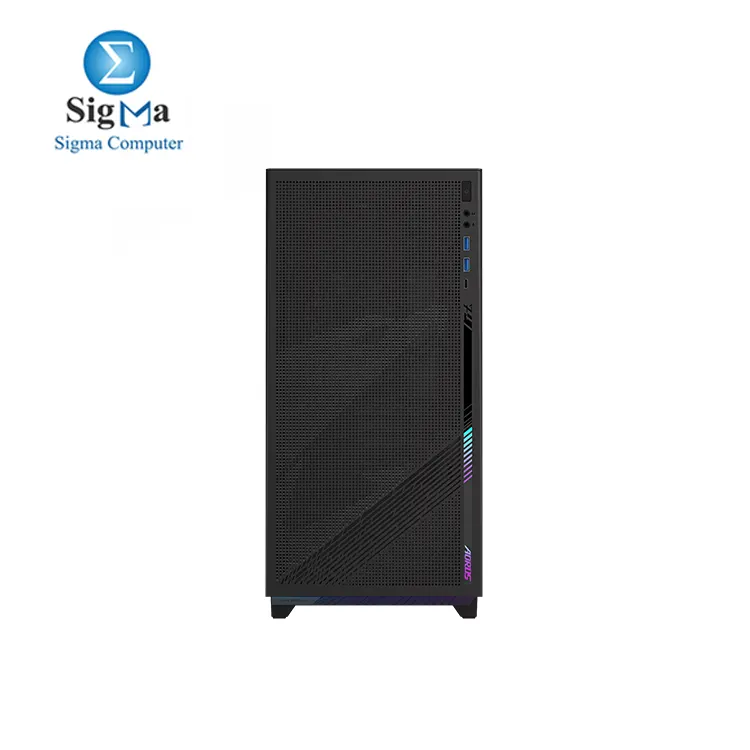GIGABYTE AORUS C400 GLASS PC Case  Supports Mini ITX  Micro ATX  and ATX Form Factor  RGB Lighting  Dust Filters  Vertical GPU Mounting  Black