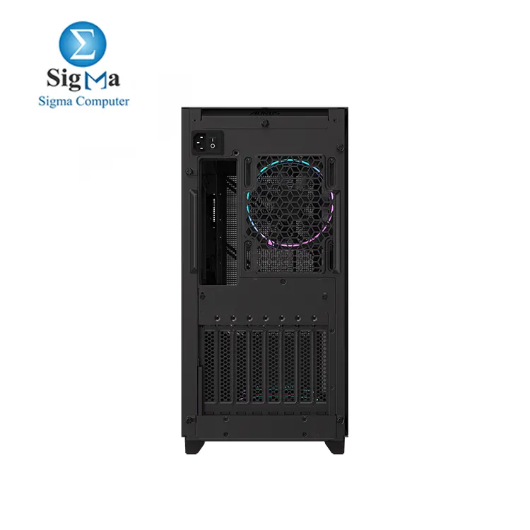 GIGABYTE AORUS C400 GLASS PC Case  Supports Mini ITX  Micro ATX  and ATX Form Factor  RGB Lighting  Dust Filters  Vertical GPU Mounting  Black