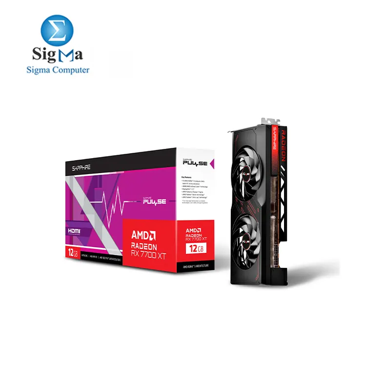 Sapphire Pulse AMD Radeon RX 7700 XT Gaming Graphics Card with 12GB GDDR6  AMD RDNA 3