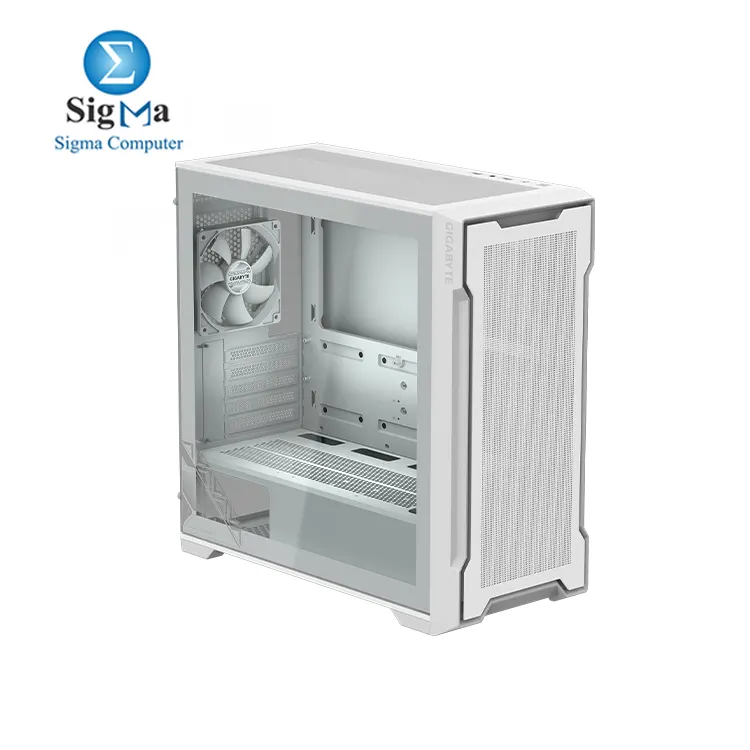 GIGABYTE C102 GLASS ICE Mid-tower case with tempered glass  supports Mini ITX Micro ATX  410mm GPUs  165mm CPU coolers  360mm radiators  2x USB 3.0  and dust filters