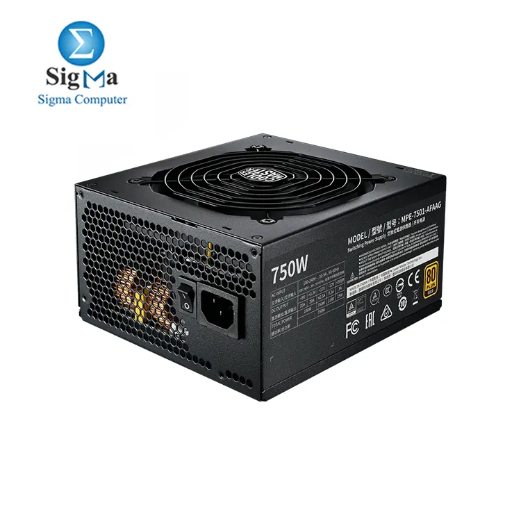 Cooler Master MWE Gold 750 V2 Full Modular  750W  80  Gold Efficiency  2 EPS Connectors  120mm HDB Fan