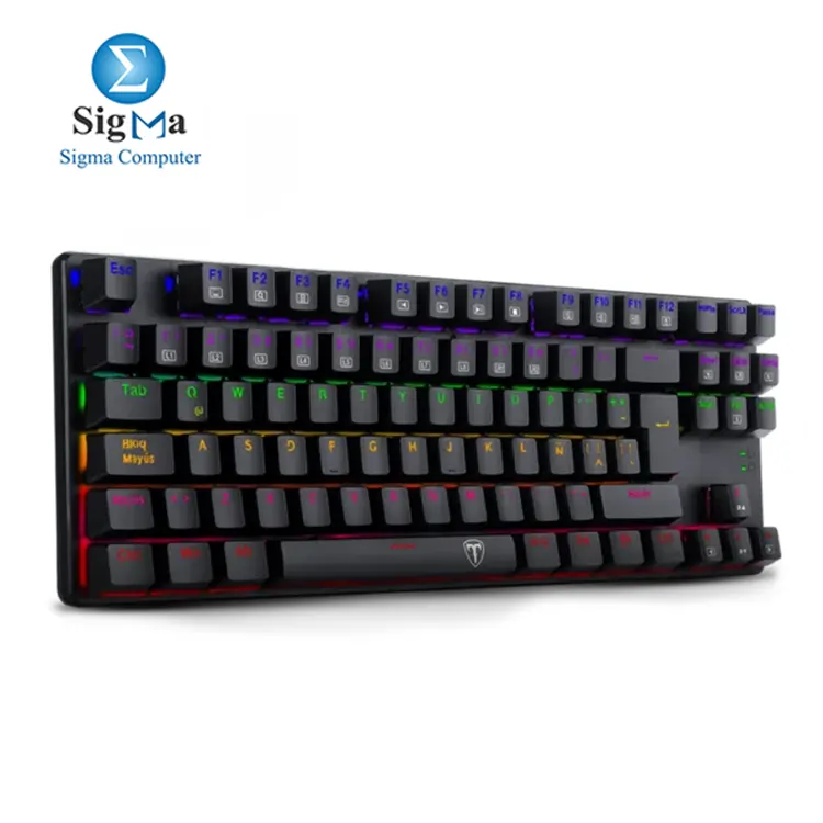T-DAGGER Bora T-TGK313 Rainbow Mechanical BLUE SWITCH Keyboard And ABKONCORE B581 USB Gaming Headset