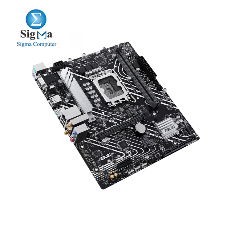 ASUS PRIME H610M-A WIFI DDR5  LGA 1700 mATX motherboard with DDR5 PCIe 4.0 dual M.2 slots  Intel 1Gb Ethernet  WIFI 5  DisplayPort HDMI  VGA  USB 3.2 Gen 2 ports  Addressable Gen 2 headers