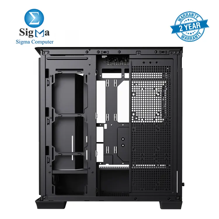 APNX C1-R Mid-Tower ATX Black PC Case  4 Included High Airflow APNX FP1 ARGB Fans  up to 11 Total Fan Slots  Top and Side 360mm Liquid Cooler Support  5-Port PWM ARGB Control Hub