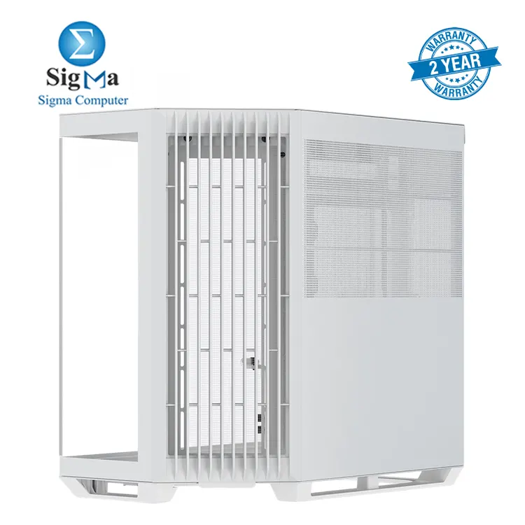 APNX V1 Dual-Chamber ATX Mid-Tower Airflow PC Case  Panoramic Glass Panels  10 Fan Slots  360mm Radiator Support  Front Angular Intake 16cmx2 Fan Bracket  GPU Mount  Cable Management  Type-C  White