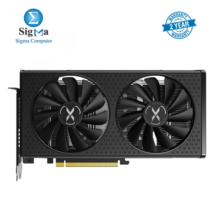 XFX SPEEDSTER SWFT 210 AMD Radeon RX 7600 8GB GDDR6  2048 stream processors  4K support  PCI-E 4.0  2655 MHz boost clock  and dual-fan cooling