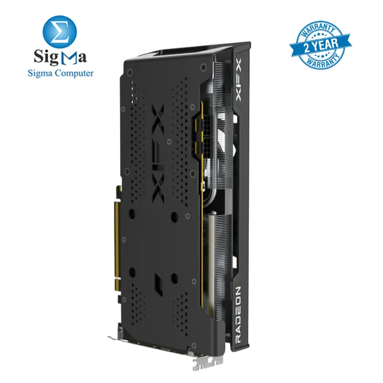 XFX SPEEDSTER SWFT 210 AMD Radeon™ RX 7600 XT 16GB GDDR6 memory, up to 2755 MHz boost clock, 2048 stream processors, 3x DisplayPort 2.1, 1x HDMI 2.1, and requires a 600W PSU with dual-fan cooling