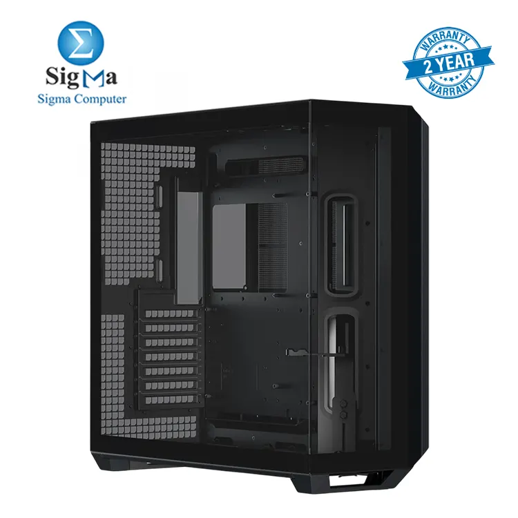 APNX V1 Dual-Chamber ATX Mid-Tower With 4x APNX-FP1-120 ARGB FAN PC Case Panoramic Glass Panels 10 Fan Slots 360mm Radiator Support Front Angular Intake 16cmx2 Fan Bracket GPU Mount Cable Management Type-C Black