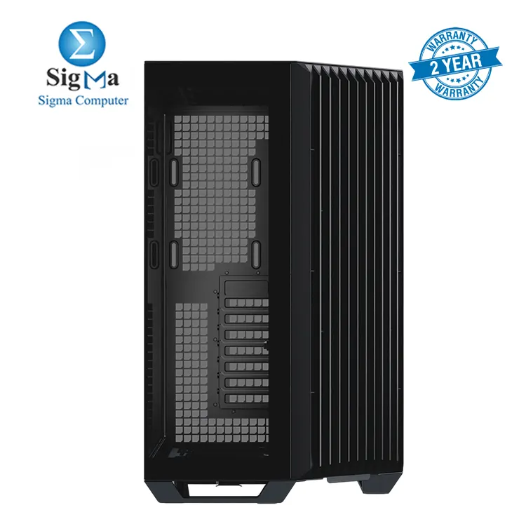APNX V1 Dual-Chamber ATX Mid-Tower With 4x APNX-FP1-120 ARGB FAN PC Case Panoramic Glass Panels 10 Fan Slots 360mm Radiator Support Front Angular Intake 16cmx2 Fan Bracket GPU Mount Cable Management Type-C Black