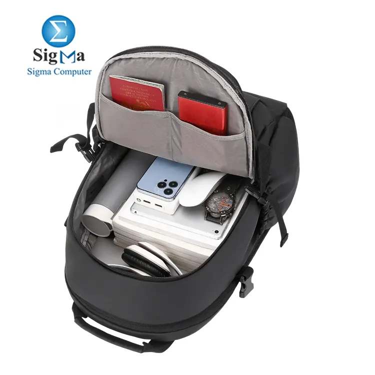Rahala RAL 2204 Backpack  Ergonomic design  padded 15.6  laptop compartment  seven spacious compartments  built-in USB port  and water-resistant material