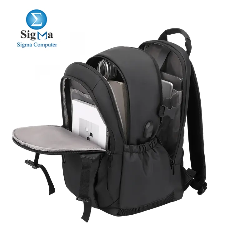 Rahala RAL 2204 Backpack  Ergonomic design  padded 15.6  laptop compartment  seven spacious compartments  built-in USB port  and water-resistant material