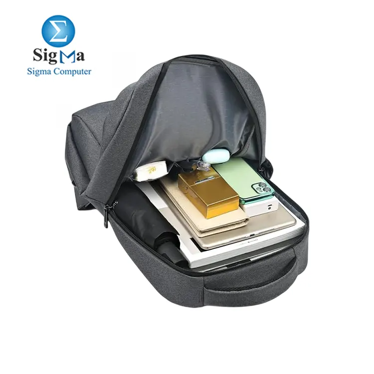 Rahala Backpack RAL606 - Black  12L  fits up to 15.6  laptops  water-resistant  multi-pocket design  ergonomic straps  and spacious main compartment.