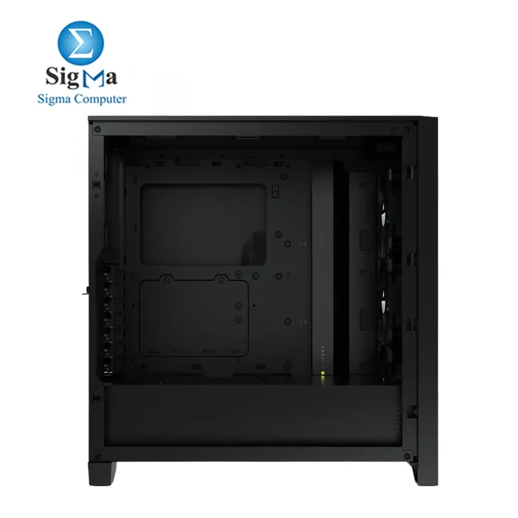 CORSAIR 4000X RGB Black     Mid-Tower ATX case with tempered glass  supports up to 360mm GPU  170mm CPU cooler  360mm radiator  includes 3x 120mm RGB fans  and features USB-C front I O