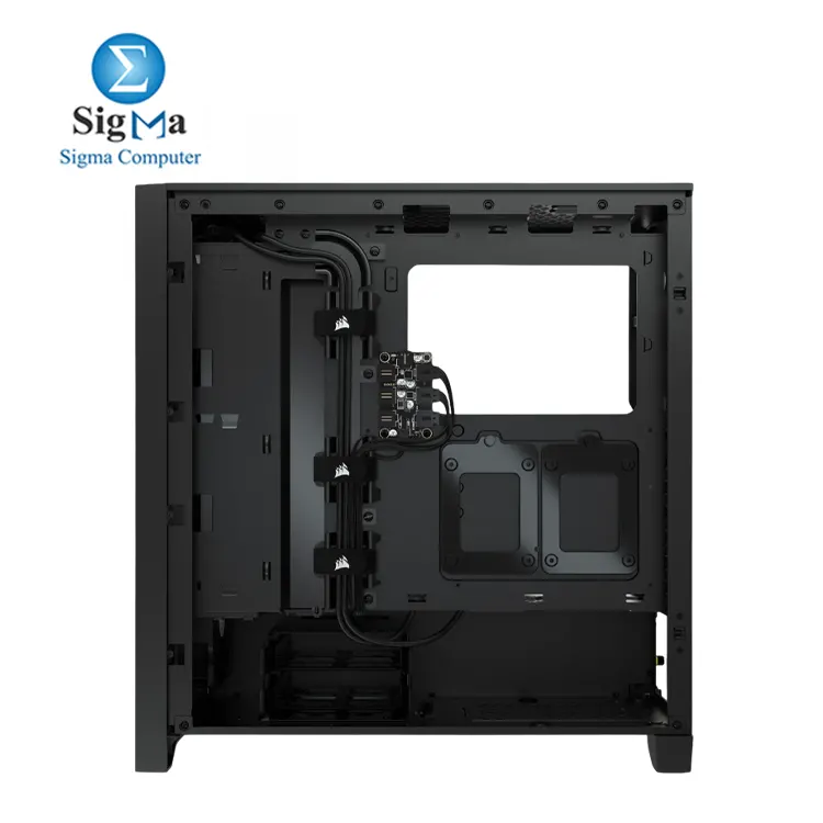 CORSAIR 4000X RGB Black     Mid-Tower ATX case with tempered glass  supports up to 360mm GPU  170mm CPU cooler  360mm radiator  includes 3x 120mm RGB fans  and features USB-C front I O