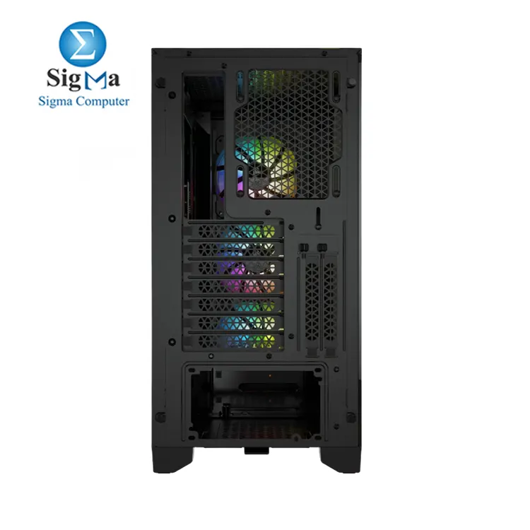 CORSAIR 4000X RGB Black     Mid-Tower ATX case with tempered glass  supports up to 360mm GPU  170mm CPU cooler  360mm radiator  includes 3x 120mm RGB fans  and features USB-C front I O