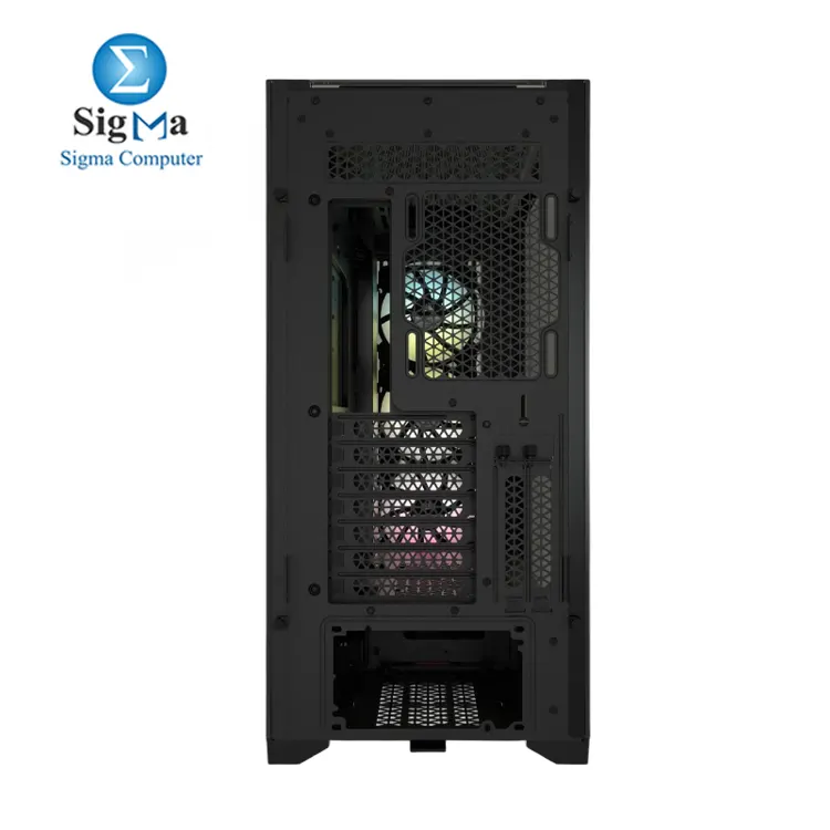 CORSAIR iCUE 5000X RGB Black Mid-Tower ATX Case     Supports ATX E-ATX  GPUs up to 400mm  CPU coolers up to 170mm  3x pre-installed iCUE RGB fans  up to 10x 120mm fans  360mm radiator support  2x 3.5      4x 2.5    drive bays  and USB 3.1 Type-C 