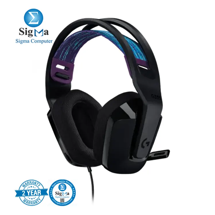 Logitech G335 Wired Gaming Headset 40mm driver  20 Hz - 20 kHz frequency response  36 Ohm impedance  cardioid microphone  8.47 oz weight  and compatibility with PC  Xbox  PlayStation  Nintendo Switch