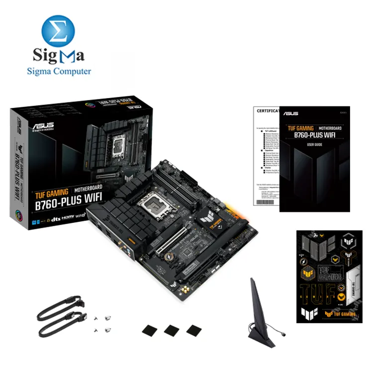 ASUS TUF GAMING B760-PLUS WIFI  LGA1700  B760  DDR5 192GB  PCIe 5.0 x16  3x M.2 PCIe 4.0  4x SATA  2.5Gb LAN  Wi-Fi 6  USB 3.2 Gen 2x2  ATX