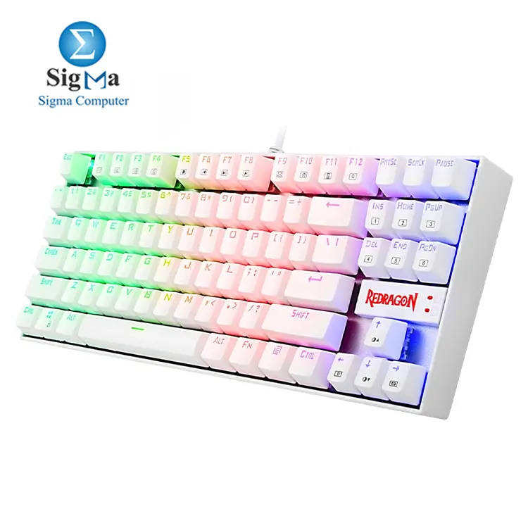Redragon K552 KUMARA Brown Switches RGB Mechanical Gaming Keyboard WHITE