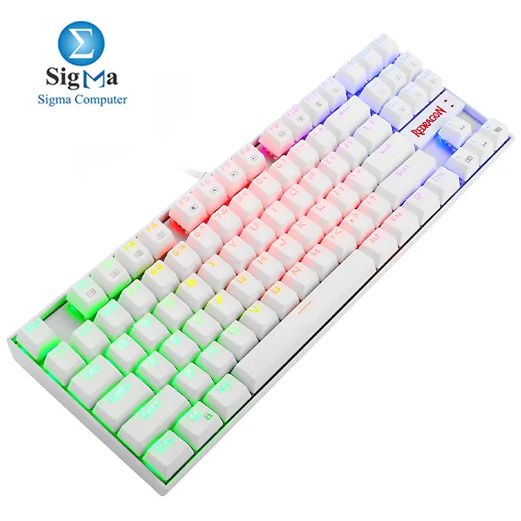 Redragon K552 KUMARA Brown Switches RGB Mechanical Gaming Keyboard WHITE