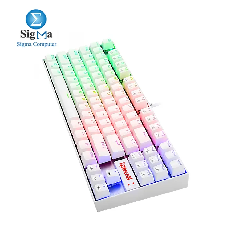 Redragon K552 KUMARA Brown Switches RGB Mechanical Gaming Keyboard WHITE