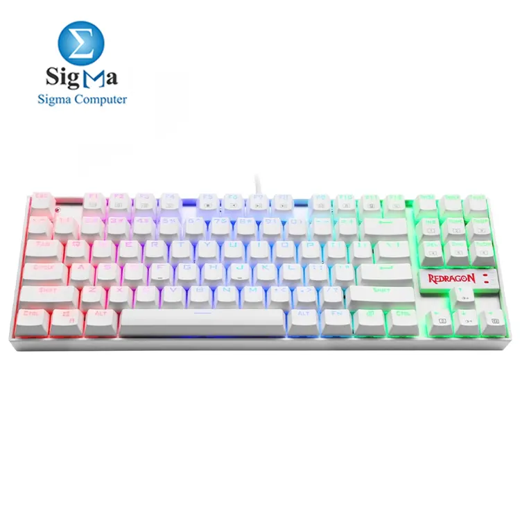 Redragon K552 KUMARA Brown Switches RGB Mechanical Gaming Keyboard WHITE
