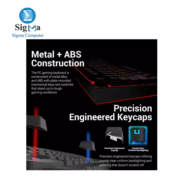 Redragon K552 RGB-BA Gaming Mechanical Keyboard And Mouse Combo  K552 RGB   Blue Switch   M607   7200 DPI  -Black