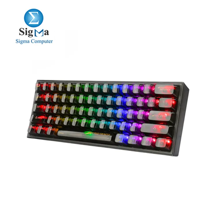 Redragon K617CTB-RGB 60  Wired RGB Gaming Keyboard  61 Keys Compact Full-Transparent Mechanical Keyboard