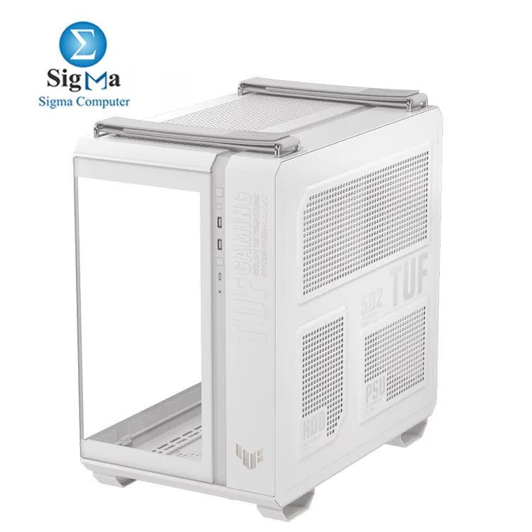 ASUS TUF Gaming GT502 Horizon White     Mid Tower case with ATX support  360mm radiator  400mm GPU clearance  tempered glass  USB-C  and full dust filters