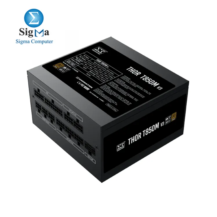 Xigmatek Thor T850M V3     850W Full Modular  80  Bronze  PCIe 5.1   ATX 3.1 Ready  Silent 120mm Fan  Dual CPU  Full Protection