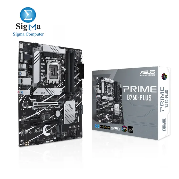 ASUS Prime B760-PLUS     ATX motherboard with LGA1700 socket  DDR5  PCIe 5.0  3x M.2 PCIe 4.0  2.5Gb LAN  USB-C  DisplayPort  HDMI  and Aura Sync RGB