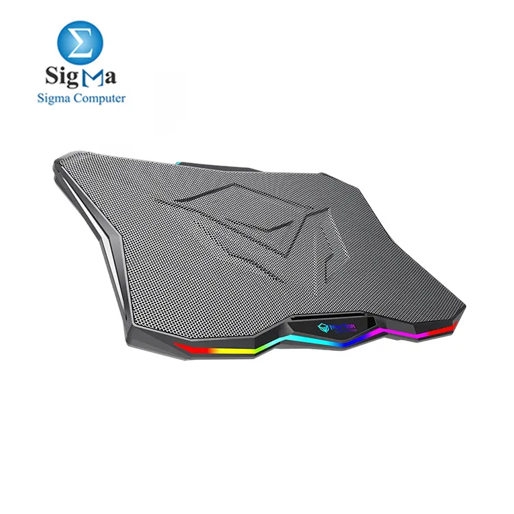 MeeTion CP4040 Cooler Pad – Quiet RGB cooling pad for 9-17” laptops with adjustable height, large silent fan, and dual USB ports.