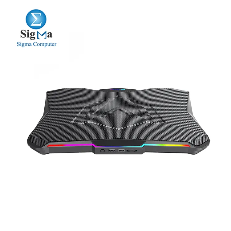 MeeTion CP4040 Cooler Pad – Quiet RGB cooling pad for 9-17” laptops with adjustable height, large silent fan, and dual USB ports.