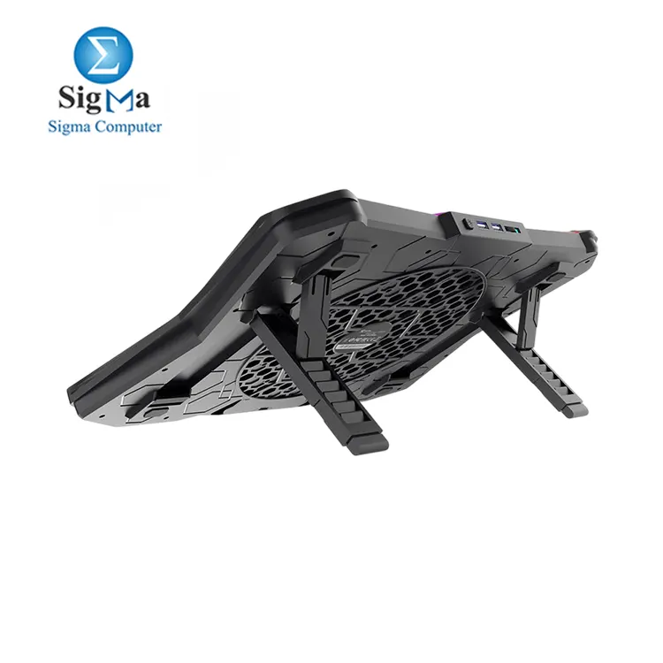 MeeTion CP4040 Cooler Pad – Quiet RGB cooling pad for 9-17” laptops with adjustable height, large silent fan, and dual USB ports.
