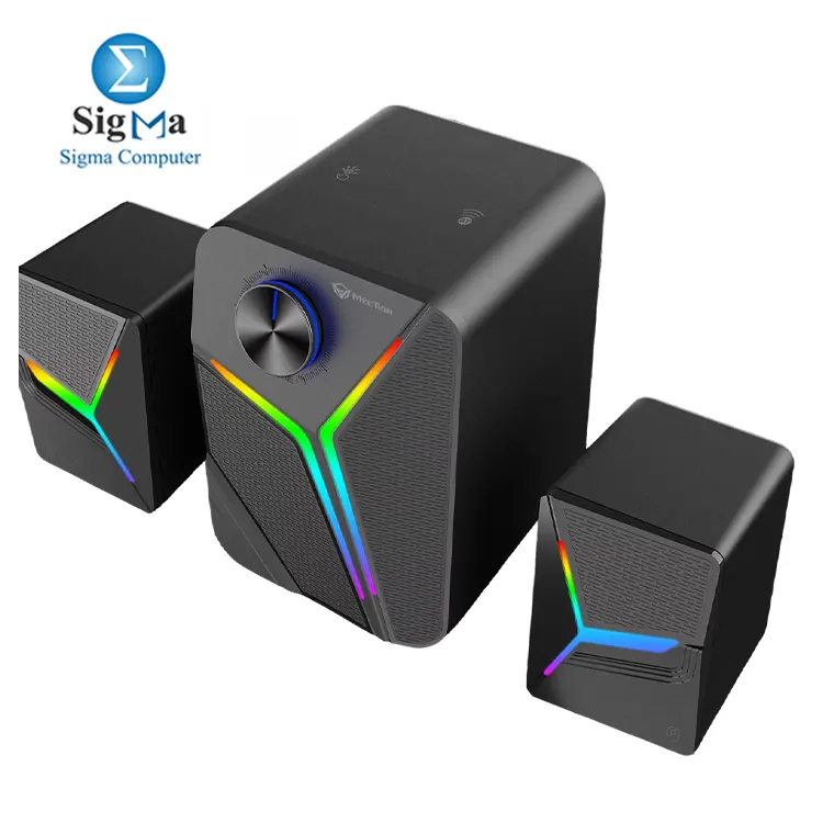 SP2111 by Pro 2.1 Channel Gaming Speakers with 15W Output, RGB Lighting, Bluetooth 5.0, and Touch Volume Control