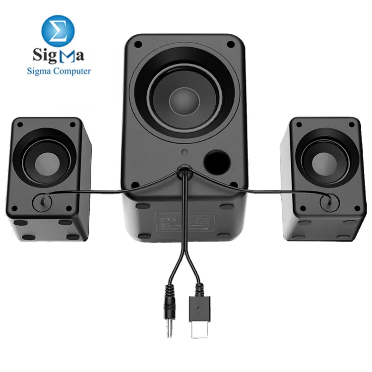 SP2111 by Pro 2.1 Channel Gaming Speakers with 15W Output, RGB Lighting, Bluetooth 5.0, and Touch Volume Control