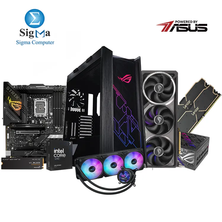Powered By Asus -06- ASUS ROG STRIX Z890-H - Intel Core Ultra 7 265K - Lexar 2x16GB 6000MHz - Asus RTX 5080 16GB - WD BLACK SN850X 1TB - ASUS ROG STRIX 1000W Platinum - ROG Strix LC III 360 ARGB - ASUS ROG Strix Helios-GX601 Powered By Asus -06- ASUS ROG STRIX Z890-H - Intel Core Ultra 7 265K - Lexar 2x16GB 6000MHz - Asus RTX 5080 16GB - WD BLACK SN850X 1TB - ASUS ROG STRIX 1000W Platinum - ROG Strix LC III 360 ARGB - ASUS ROG Strix Helios-GX601
