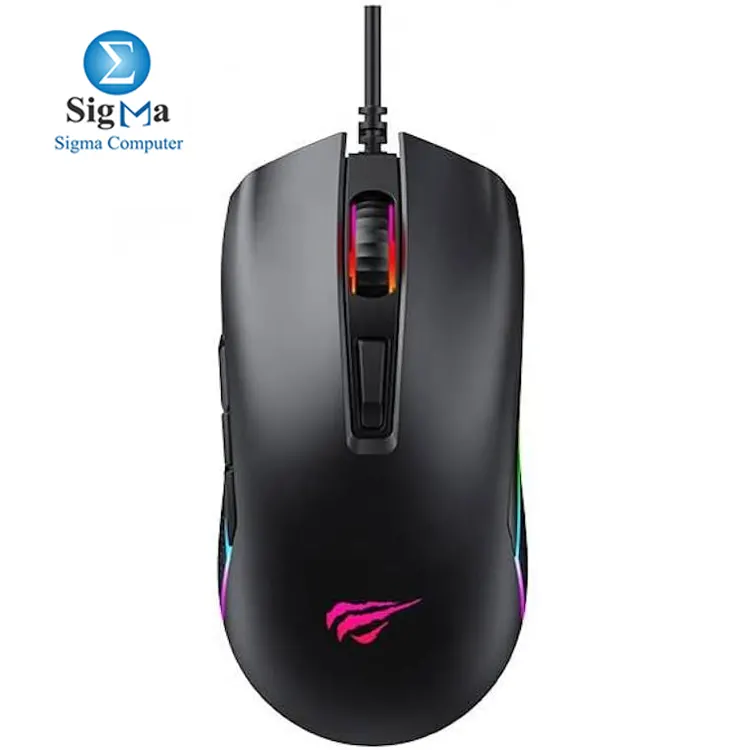 HAVIT Gamenote MS1010 Wired RGB gaming mouse with 1200-3600 DPI 7 programmable buttons ergonomic design and 3M click durability HAVIT Gamenote MS1010 Wired RGB gaming mouse with 1200-3600 DPI 7 programmable buttons ergonomic design and 3M click durability