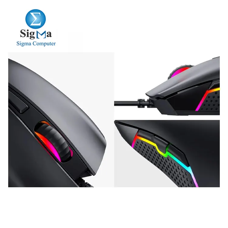 HAVIT Gamenote MS1010  Wired RGB gaming mouse with 1200-3600 DPI  7 programmable buttons  ergonomic design  and 3M click durability
