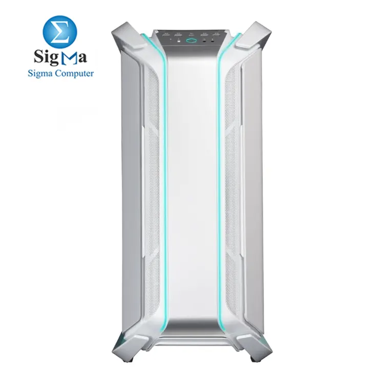 Cooler Master Cosmos C700M White Edition: Full tower case with E-ATX support, tempered glass, USB-C, 4x USB 3.0, vertical GPU mount with PCIe 4.0 riser, ARGB lighting, and 420mm radiator support