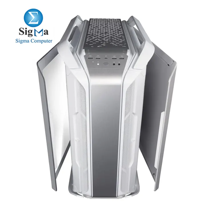 Cooler Master Cosmos C700M White Edition: Full tower case with E-ATX support, tempered glass, USB-C, 4x USB 3.0, vertical GPU mount with PCIe 4.0 riser, ARGB lighting, and 420mm radiator support